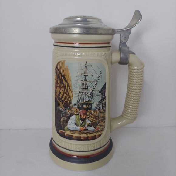 Vintage 1986 Avon The Building Of America Stein Collection: "The Shipbuilder" - Picture 1 of 10